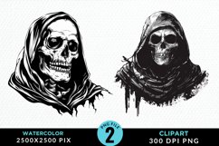 Hood Skeleton Sublimation Clipart Product Image 1