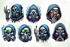 Hood Skeleton Sublimation Clipart Product Image 2