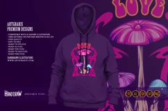 Magical mushroom family with psychedelic nouveau frame Product Image 6