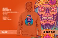 Groovy skull with bohemian cannabis symbol Product Image 2