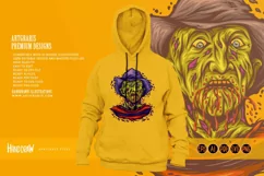 Creepy zombie freddy face bloody melting logo cartoon SVG Product Image 2