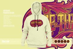 Vintage elegant give thanks lettering word swirl floral SVG Product Image 2