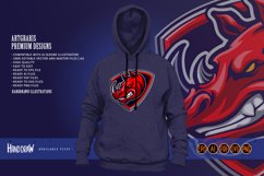 Red Rhino Head Mascot Shield Logo Product Image 3