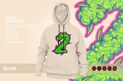 Bold monogram number 2 with weed flower bud Product Image 2