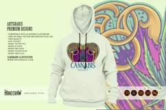 Cannabis sativa leaf in art nouveau heart shaped frame Product Image 2