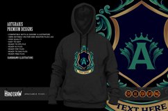 Green shield crown badge with classic ribbon illustration Product Image 5