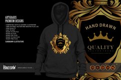 Gold shield crown badge with classic ribbon illustration Product Image 4