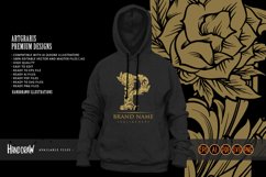 Flourish style elegant gold engraved P monogram letter logo Product Image 2