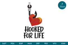Hooked For Life Embroidery Design Product Image 1