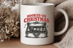 Hooked on Christmas SVG PNG, Funny Fishing Tackle Box Design Product Image 3