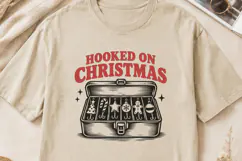 Hooked on Christmas SVG PNG, Funny Fishing Tackle Box Design Product Image 2
