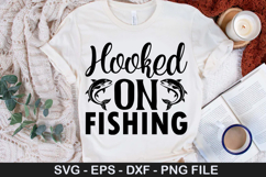 Hooked on fishing SVG - Fishing Design Product Image 1