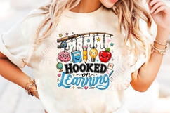 Hooked On Learning PNG Fishing Teacher Shirt, Back To School Product Image 3