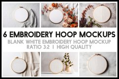 6 White Embroidery Hoop Mockups Bundle PNGs Product Image 1