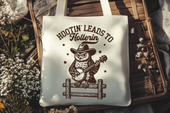 Hootin Leads to Hollerin SVG | Country Owl Banjo Funny PNG Product Image 2