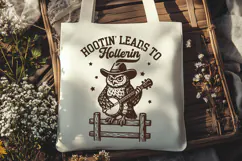 Hootin Leads to Hollerin SVG | Country Owl Banjo Funny PNG Product Image 2