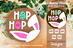 Hop Hop Round Sign for Easter Decoration Laser Cut Product Image 1