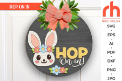hop on in svg, peeking bunny face svg, easter rabbit sign, farmhouse easter, welcome sign svg, easter door sign svg, round hanging sign svg, laser cut file, layered sign svg, easter hanger svg, farm easter svg, outdoor sign svg, glowforge cut file