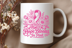 Hope Blooms In Pink SVG - Breast Cancer Awareness Pink PNG Product Image 3