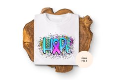 Hope Breast Cancer Retro Colors PNG Sublimation