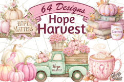 Pink Pumpkin Clipart, Fall Breast Cancer PNG Product Image 1