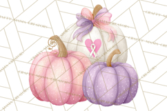 Pink Pumpkin Clipart, Fall Breast Cancer PNG Product Image 4