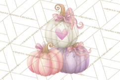 Pink Pumpkin Clipart, Fall Breast Cancer PNG Product Image 5