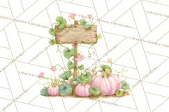 Pink Pumpkin Clipart, Fall Breast Cancer PNG Product Image 4