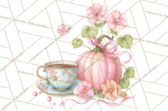 Pink Pumpkin Clipart, Fall Breast Cancer PNG Product Image 5