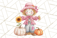 Pink Pumpkin Clipart, Fall Breast Cancer PNG Product Image 3