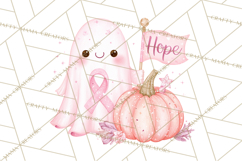 Pink Pumpkin Clipart, Fall Breast Cancer PNG Product Image 2