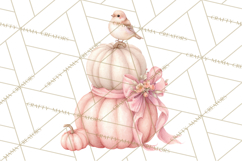 Pink Pumpkin Clipart, Fall Breast Cancer PNG Product Image 3