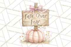 Pink Pumpkin Clipart, Fall Breast Cancer PNG Product Image 3