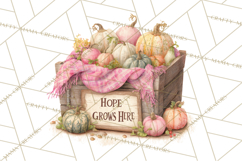 Pink Pumpkin Clipart, Fall Breast Cancer PNG Product Image 5