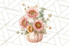 Pink Pumpkin Clipart, Fall Breast Cancer PNG Product Image 2