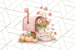 Pink Pumpkin Clipart, Fall Breast Cancer PNG Product Image 5