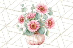Pink Pumpkin Clipart, Fall Breast Cancer PNG Product Image 4