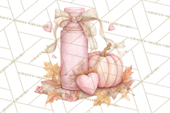 Pink Pumpkin Clipart, Fall Breast Cancer PNG Product Image 5