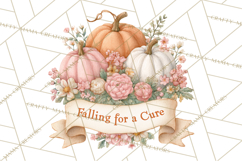 Pink Pumpkin Clipart, Fall Breast Cancer PNG Product Image 2