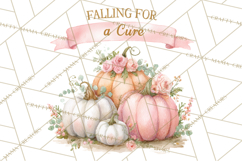 Pink Pumpkin Clipart, Fall Breast Cancer PNG Product Image 3