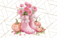 Pink Pumpkin Clipart, Fall Breast Cancer PNG Product Image 5