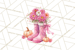 Pink Pumpkin Clipart, Fall Breast Cancer PNG Product Image 2