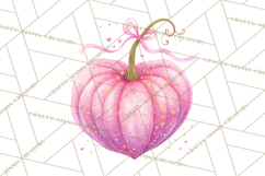 Pink Pumpkin Clipart, Fall Breast Cancer PNG Product Image 3