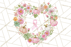 Pink Pumpkin Clipart, Fall Breast Cancer PNG Product Image 5
