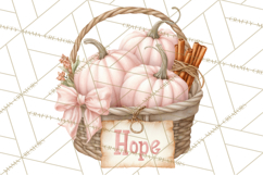 Pink Pumpkin Clipart, Fall Breast Cancer PNG Product Image 2