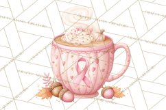 Pink Pumpkin Clipart, Fall Breast Cancer PNG Product Image 5