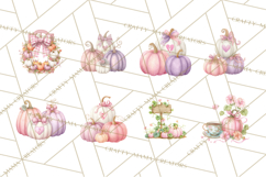 Pink Pumpkin Clipart, Fall Breast Cancer PNG Product Image 3