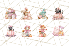 Pink Pumpkin Clipart, Fall Breast Cancer PNG Product Image 4