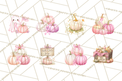 Pink Pumpkin Clipart, Fall Breast Cancer PNG Product Image 5