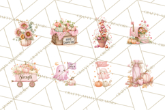 Pink Pumpkin Clipart, Fall Breast Cancer PNG Product Image 6